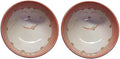 JapanBargain, Set of 2 Japanese Large Porcelain Bowls Seving Soup Rice Noodle Salad, Maneki Neko Smiling Cat Pattern, 34 fl.oz, 6.25-inch, Made in Japan