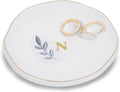 Personalized Ceramic Ring Dish, Initial Jewelry Tray for Rings, Earrings, Necklaces & Bracelets, Gift for Engagements, Birthdays, Holidays, Mom, Sister, Bridesmaid, Bride-to-Be, 4" Ring Plate