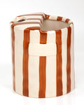 Coffee Mug Espresso Cup 10oz Ceramic Coffee Mugs Porcelain Coffee Cup Hand-Painted Striped Art Multiple Use for Kitchen, Dining-Brown