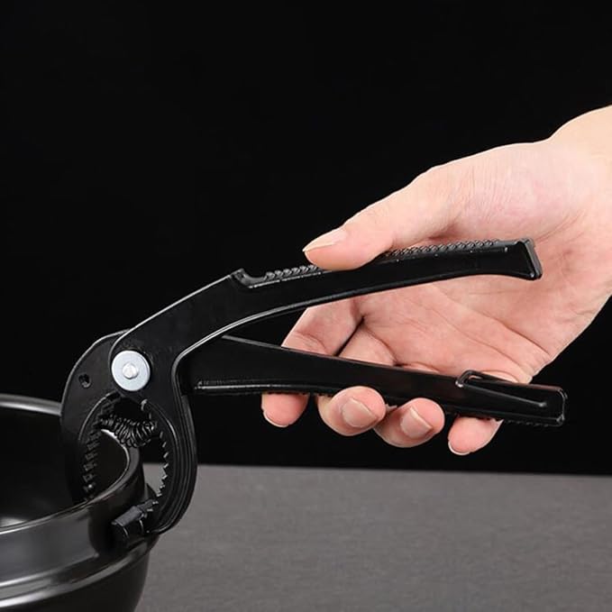 Toyvian Pot Clip and Anti-scalding Cookware Clamp, Portable Korean Stone Pot Tongs with Non-slip Handle for Kitchen and Outdoor Cooking