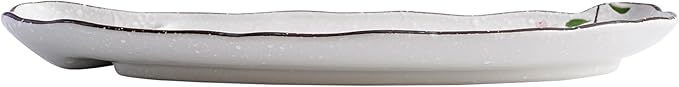 10.8" Half-round Ceramic Japanese Sushi Platter Dumpling Plate with Dipping Saucer for Snack Dessert Salad Fries Gyoza (24Pack, Pink Sakura)