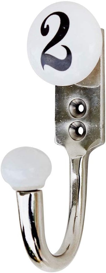 IndianShelf Set of 3 Ceramic, Zinc Decorative Cute Hooks for Hanging Coats, Jackets, Leash, Hat, Towel, Backpack, Purse, Handbag [White]