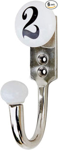 IndianShelf Packs of 6 Ceramic, Zinc Decorative Cute Hooks for Hanging Coats, Jackets, Leash, Hat, Towel, Backpack, Purse, Handbag : White