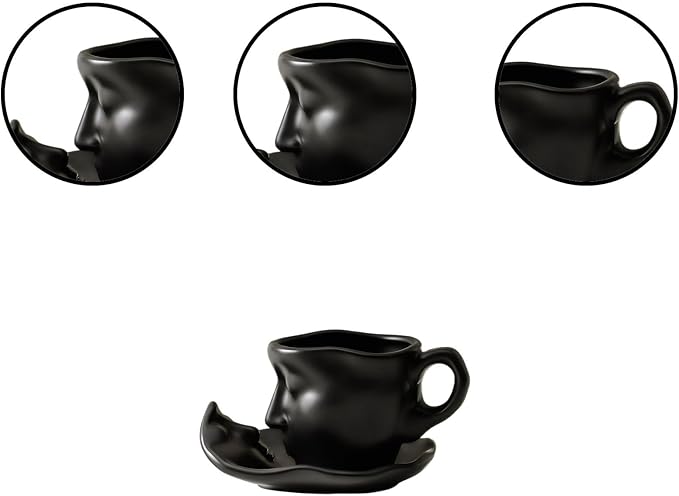 Artistic Ceramic Coffee Mug with Sculptural Face Design for Home Decor and Gift Giving