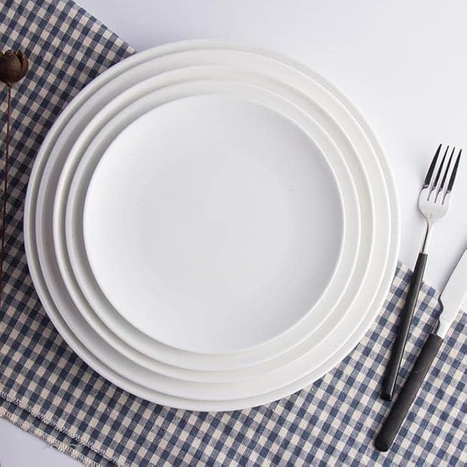 Porcelain Appetizer Plates Set of 3, 5 Inch White Dessert Salad Plates, Small Dinner Plates for Sides Snack Sauce, Kitchen Ceramic Serving Dishes