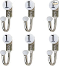 IndianShelf 6 Pcs Traditional Ceramic, Zinc Decorative Cute Hooks for Hanging Coats, Jackets, Leash, Hat, Towel, Backpack, Purse, Handbag [White]