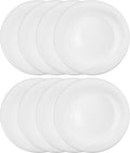 Ceramic Dessert Plates Set of 8, 6 Inch White Appetizer Plates, Round Small Plate for Cake Snacks, Porcelain Serving Plate for Appetizers, Microwave Oven and Dishwasher Safe (8 Pcs)