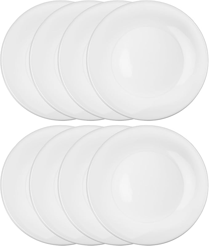 Ceramic Dessert Plates Set of 8, 6 Inch White Appetizer Plates, Round Small Plate for Cake Snacks, Porcelain Serving Plate for Appetizers, Microwave Oven and Dishwasher Safe (8 Pcs)