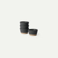 Mora Micro Ramekins Set of 4, 6oz Ceramic Pottery Baking Dishes - Microwave, Oven and Dishwasher Safe - Liquorice