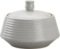 Retro Kitchen Canisters Ceramic Food Storage Jar Roud Shape with Silicone Airtight Lid for Tea, Coffee, Nuts, Herb, Spice, Sugar (Low White)