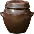 Earthenware Onggi Korean Traditional Clay Jar Ceramic Canister/Handmade Food Sauce Storage Container for Tea, Coffee Bean, Salt/Breathing Clay Pot Kimchi Fermentation Crock (7L(1.8 gal))