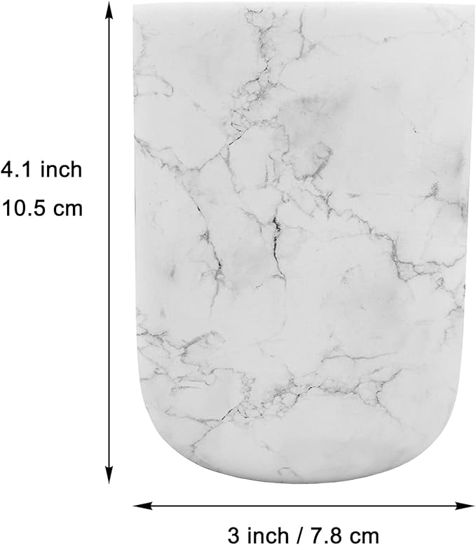 Toothbrush Holder Polyresin Toothbrush Organizer,Marble Style Bathroom Accessories,Toothpaste Holder Makeup Brushes Cup Razors Holder for Bathroom Vanity Countertop,Ideal for Home,Hotel