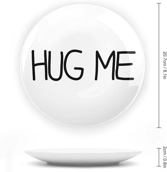 Decorative Plate Hug-me Custom Decor for Home Farmhouse Household Wedding Porcelain Dessert Plate Set with Vertical Stand, Multi Sizes by Choosing, Gifts for Men Women