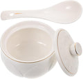 Alipis Luxury Ceramic Stew Bowl Set with Lid and Spoon High-End Gold Trim for Soups and Desserts Kitchen Steaming Bowl for Home Use