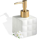 Hand Soap Dispenser Dish Cube Soap Dispenser Countertop 7.44 FL OZ. /220 ML Hand Lotion Pump Bottle Ceramic Lotion Container Liquid Hand Soap Jar Shower Dispenser Kitchen Bathroom Décor (White)