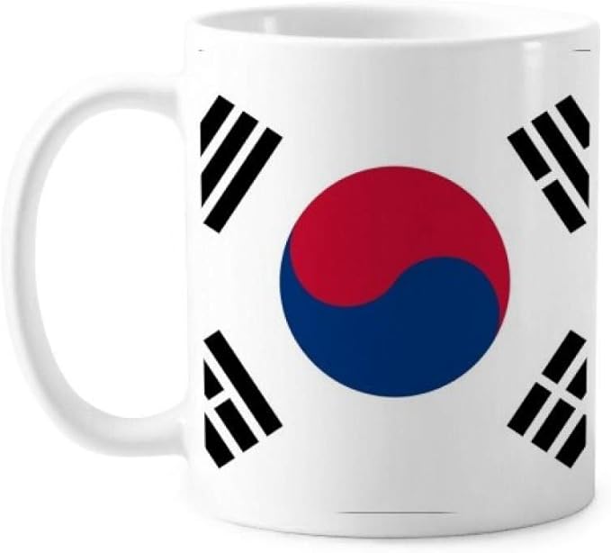 South Korea National Flag Asia Country Mug Pottery Ceramic Coffee Porcelain Cup Tableware