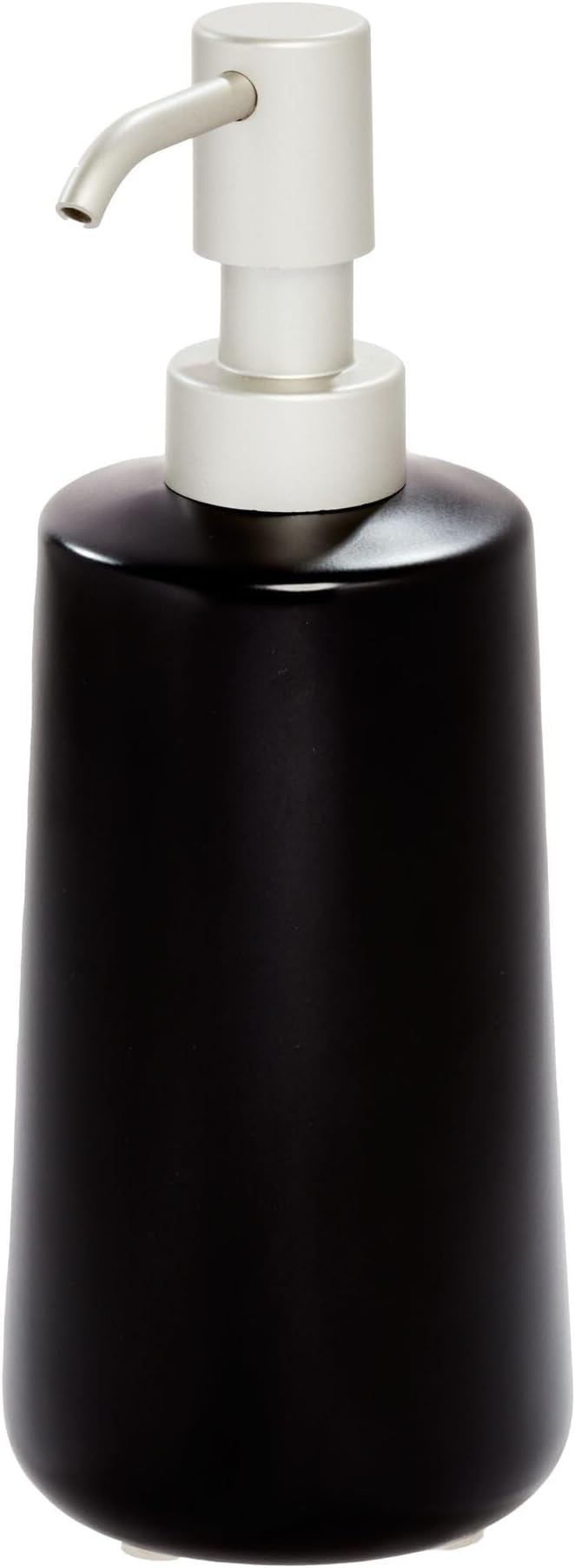 iDesign Ceramic Earth Collection Refillable Tall Soap Dispenser, Matte Black