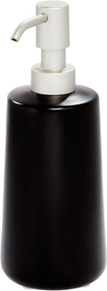 iDesign Ceramic Earth Collection Refillable Tall Soap Dispenser, Matte Black