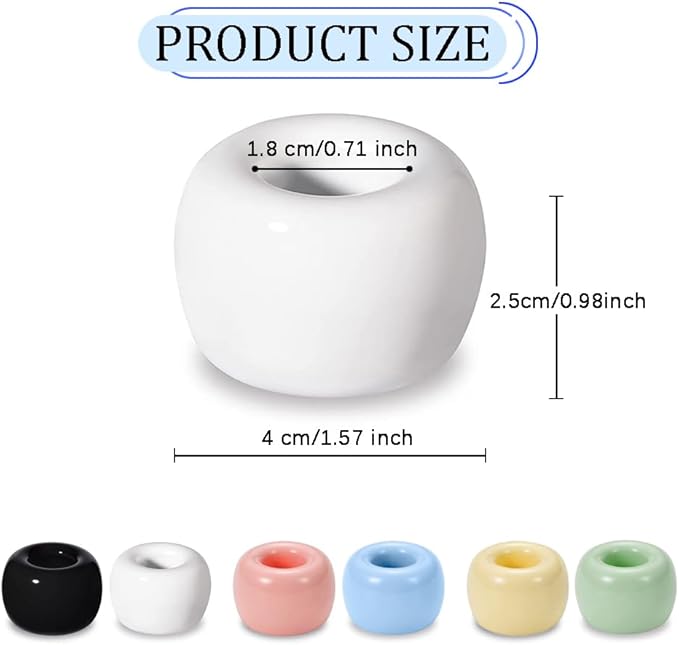 Mini Ceramics Toothbrush Stand for Bathroom Vanity Countertop, Handmade Couple Toothbrush Head and Shaver Holder, Office Pen Holder, 2-Piece Set Black