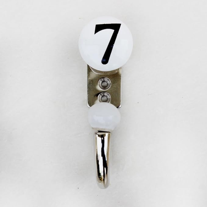 IndianShelf 1-Piece Ceramic, Zinc Decorative Cute Hooks for Hanging Coats, Jackets, Leash, Hat, Towel, Backpack, Purse, Handbag for Home Décors :White