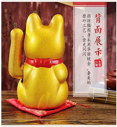 Luck Cat-Waving Arm Cat 7 Inches Gold Business is Booming Lucky Cat Opening Gifts,Chinese Feng Shui Deoration Cat for Home Office for Home Office