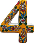 Large Ceramic Housewarming Sign Ceramic Address Plaque House Numbers Sign Door Personalized Coloured Decorative Hand Decoratede Housewarming Gifts Tulip Design 12 * 9 cm (Yellow, 4)