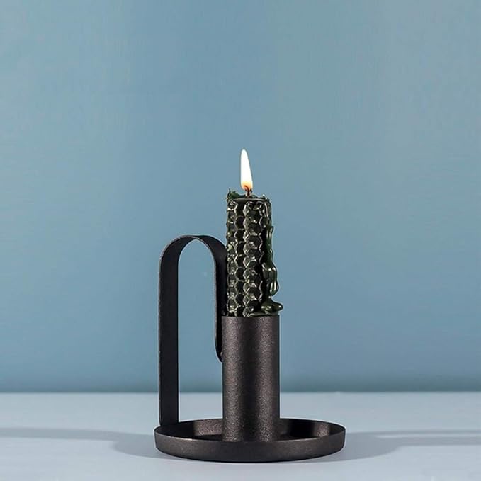 Taper Candle Holders, Candlestick Set of 2, Anti Rust Retro Iron Vintage Candelabra Stand Candlelight Dinner Party Kitchen Home Decoration