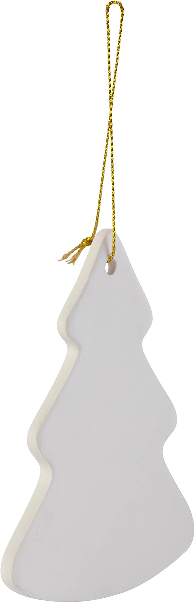 Creative Hobbies Ready to Paint DIY Ceramic Bisque Tree Shape Ornaments with Hanger for Christmas Tree and Holiday Decoration | Pack of 12