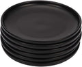 BonNoces 6 Inches Small Appetizer Plates Matte Porcelain, Elegant Mini Size Round Serving Plates for Dessert, Salad, Snacks, Set of 6 (Black)