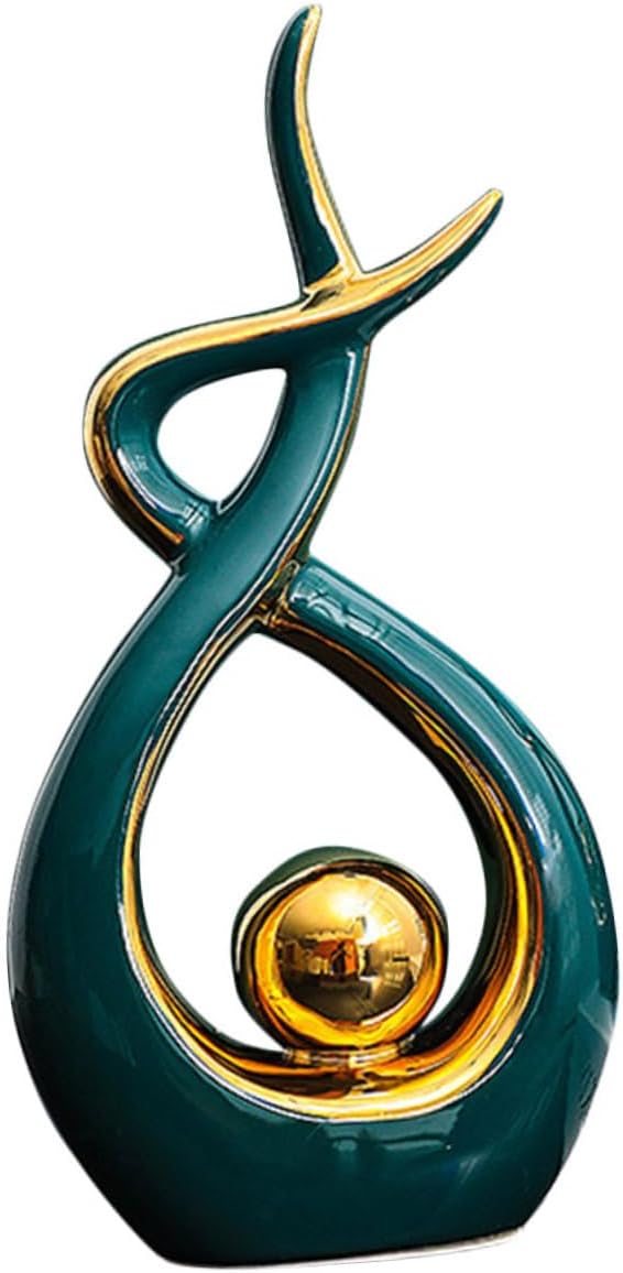 Ceramic Modern Abstract Art Statue Decorative Sculpture for Living Room and Dining Room Unique Table Centerpiece Home Accessory and Version
