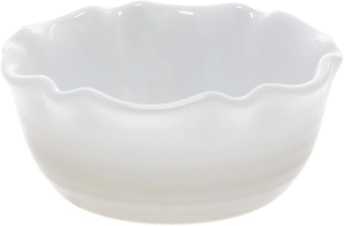 Pavilion Gift Company - Served With Love - 4.5" Ceramic Bowl With Bamboo Serving Spoon Neutral Ombre Kitchen Serveware Housewarming Gift Hostest Host Present