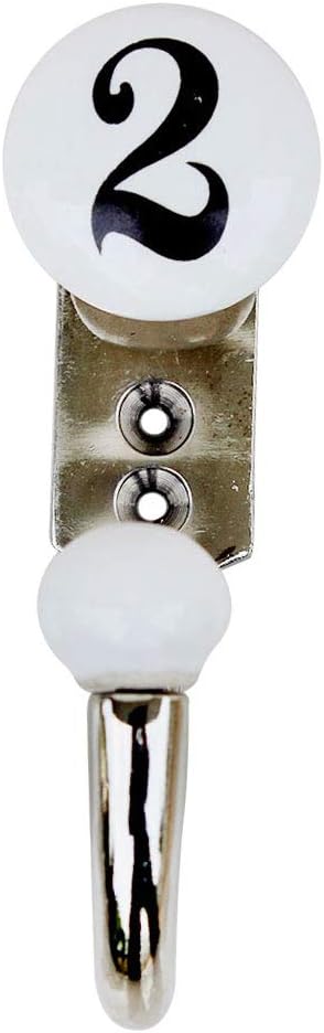 IndianShelf Ceramic, Zinc Decorative Cute Hooks for Hanging Coats, Jackets, Leash, Hat, Towel, Backpack, Purse, Handbag - White