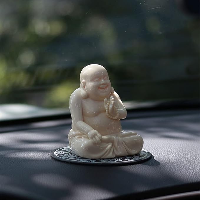 Buddha， Sculpture，Buddha Adornments buddha statue decoration 4" Happy Buddha Statue Ceramics Buddha Figurine And Collectibles Maitreya Home Decor, Car Decor, Yoga Zen Decor, East Asian Décor gifts ( S
