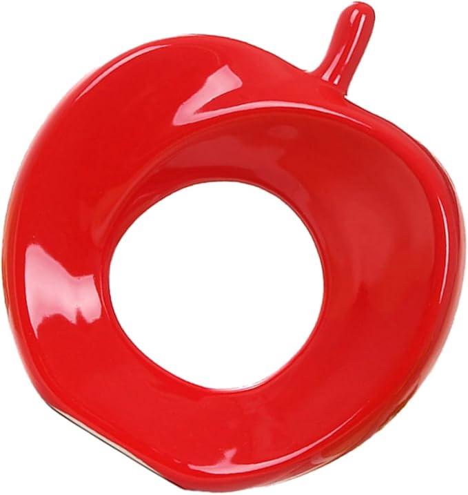 Ceramic Apple Figurine Handmade Decorative Statue for Home and Office Desktop Decor Adorable Red Apple Ornament for Room and Living Room Holidays