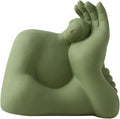 Abstract Art Character Statue Figurine Handmade Ceramic Sculpture Ornaments for Bookshelf Wine Cabinet Crafts Decoration (Green)