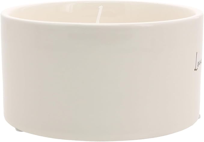 Pavilion Gift Company - Love Lives Here - 10 oz Soy Wax Ceramic Vessel Candle Housewarming Apartment-Warming Gift Present Neutral Home Decor