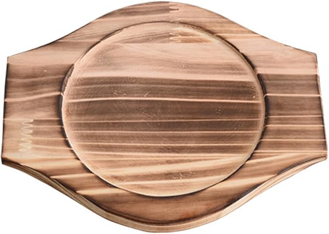 DOITOOL Dolsot Stone Bowl Tray Wooden Korean Bibimbap Earthenware Stone Bowl Holder Saucer Heat Insulation Cushion for Hot Pot Bibimbap Food