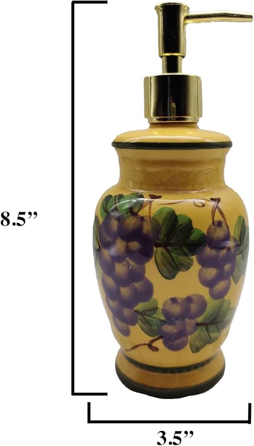 Tuscany Grape Hand Painted Ceramic Collection by ACK (Soap Dispenser)