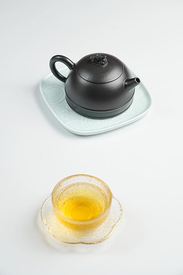 Yixing Clay Teapot 10oz Handmade Zisha Tea Pot Chinese Kungfu Tea Set Kettle (Clay Black 9oz)