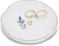 Personalized Ceramic Ring Dish, Initial Jewelry Tray for Rings, Earrings, Necklaces & Bracelets, Gift for Engagements, Birthdays, Holidays, Mom, Sister, Bridesmaid, Bride-to-Be, 4" Ring Plate