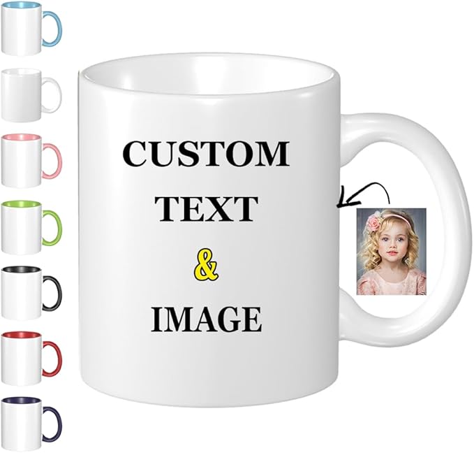 Custom Mugs With Pictures Personalized Coffee Mug Personalizadas Design Add Your Photo Text and Logo Customized Novelty Unique Gifts for Men & Women, White
