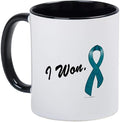 I Won Ovarian Cancer Survivor Mug - Ceramic 11oz RINGER Coffee/Tea Cup Gift Stocking Stuffer