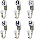IndianShelf 6 Pack White Versatile Ceramic, Zinc Decorative Cute Hooks for Hanging Coats, Jackets, Leash, Hat, Towel, Backpack, Purse, Handbag Wall Holder