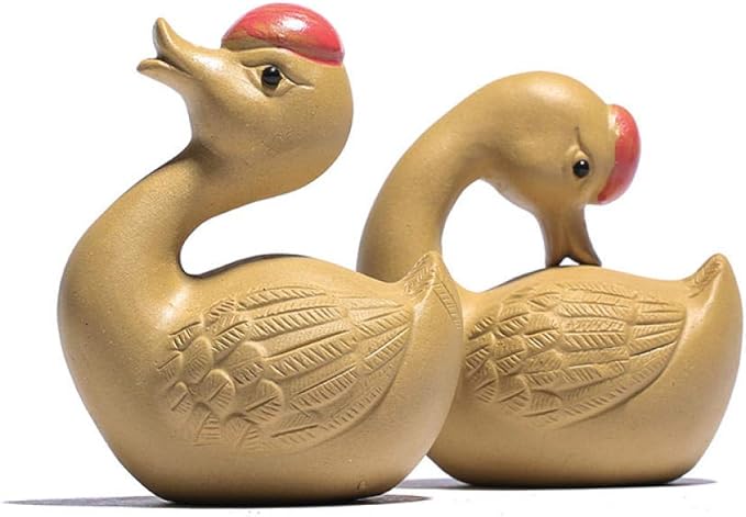 Sculpture Appreciation Bust Ornaments Statues Sculptures Purple Clay Swan Handmade Sculpture Animal Tea Pet Decoration Home Decoration Accessories Ceramic Crafts Decorative