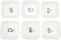 SOCOSY Super Cute Cat Ceramic Sauce Dish/Seasoning Dish/Sushi Soy Dipping Bowl/Appetizer Plates/Serving Dish for Kitchen Home(Set of 6)