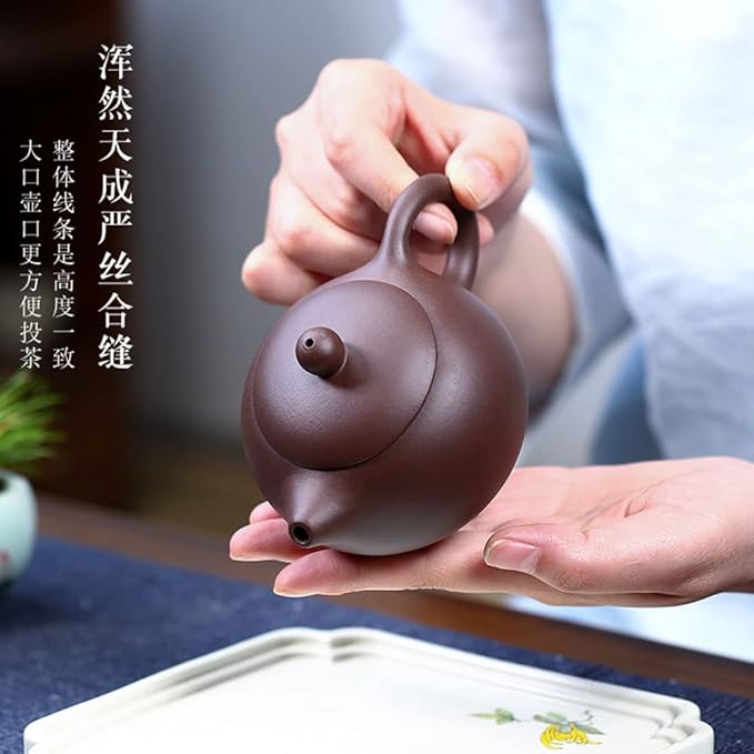 Xishi Teapot 7oz Chinese Zisha Clay Pot Ceramics Purple Sand Mud Kungfu Tea Set (purple 9 hole filter)