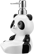 Ceramic Soap Dispenser 12 Oz Cute Panda Shape Lotion Hand Pump Dispensers with Soap Holder for Bathroom Kitchen