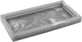 Luxspire Bathroom Vanity Tray, 8 x 4 inch Resin Dresser Jewelry Ring Dish Tank Storage Kitchen Sink Countertop Organizer Plate Holder for Perfume Soap Towel Bathroom Accessories, Mini, Ink Gray