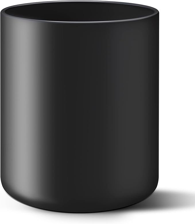Matte Black Utensil Holder for Kitchen Counter, Ceramic Kitchen Utensils Holder for Countertop Easy to Clean, High 6.4” Modern Cooking Spatula Holder Crock for Home decor 4.5×6.4 In