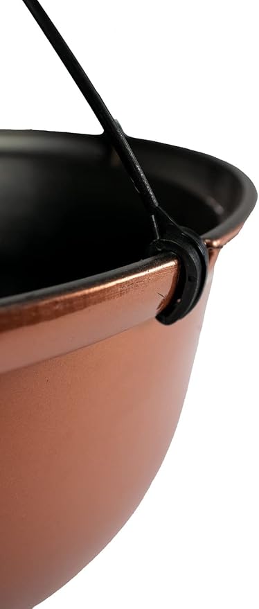 The HC Companies 11 Inch Hanging Metallic Planter - Round Hanging Basket for Indoor Outdoor Plants, Copper